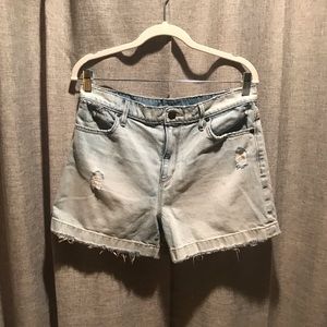 LOFT high waisted distressed shorts